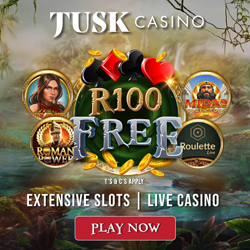 Click Here to Get R100 Free at Tusk Casino